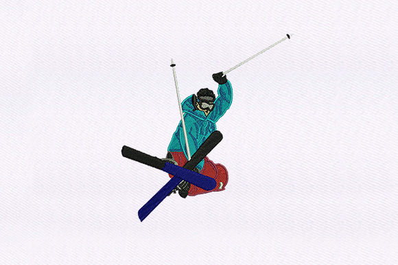 Mountain Skier: A Seasonal Embroidery Design for Holiday Gifts