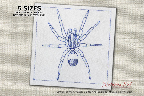 Ugly and Hairy Wolf Spider Redwork Review for Embroidery Sellers
